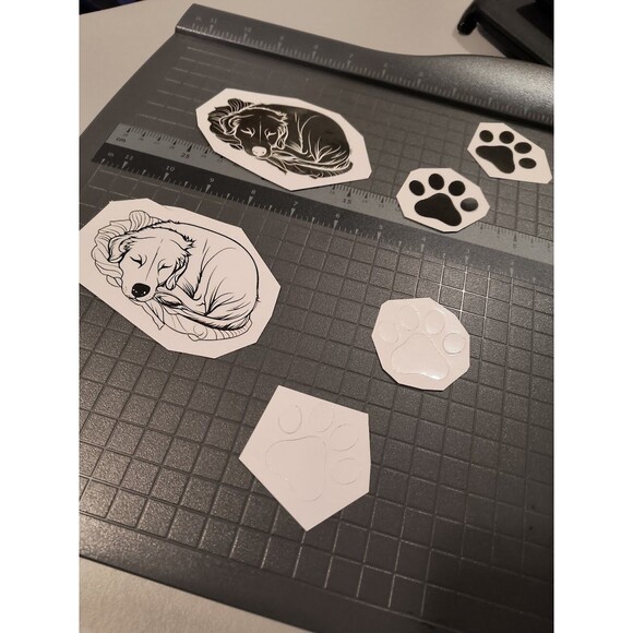 Dog Sleeping Sticker Decal Waterproof Paw Prints Puppy (Pack of 3) - Picture 4 of 10